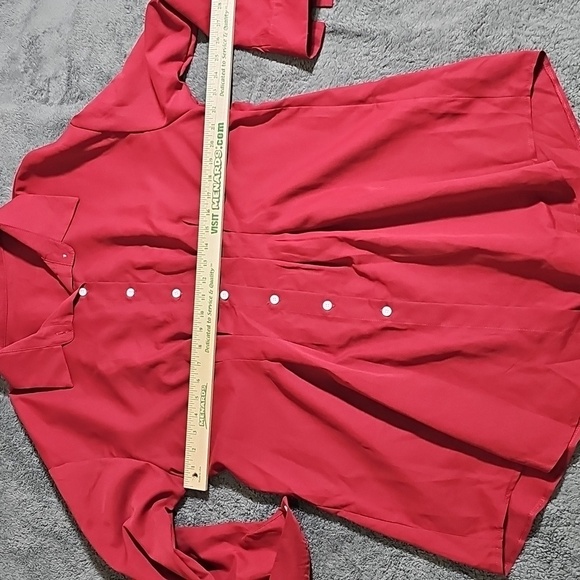 SHEIN Curve Long Sleeve Button Front Shirt Dress Maroon Size 2X - Picture 7 of 8